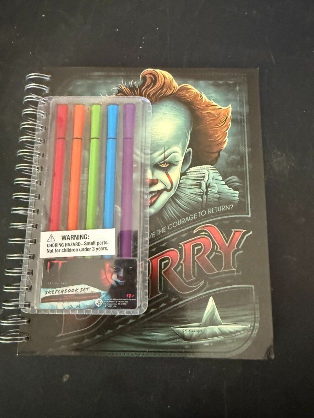 Stephen King It Pennywise Clown Spiral Sketchbook Markers Set Return To Derry